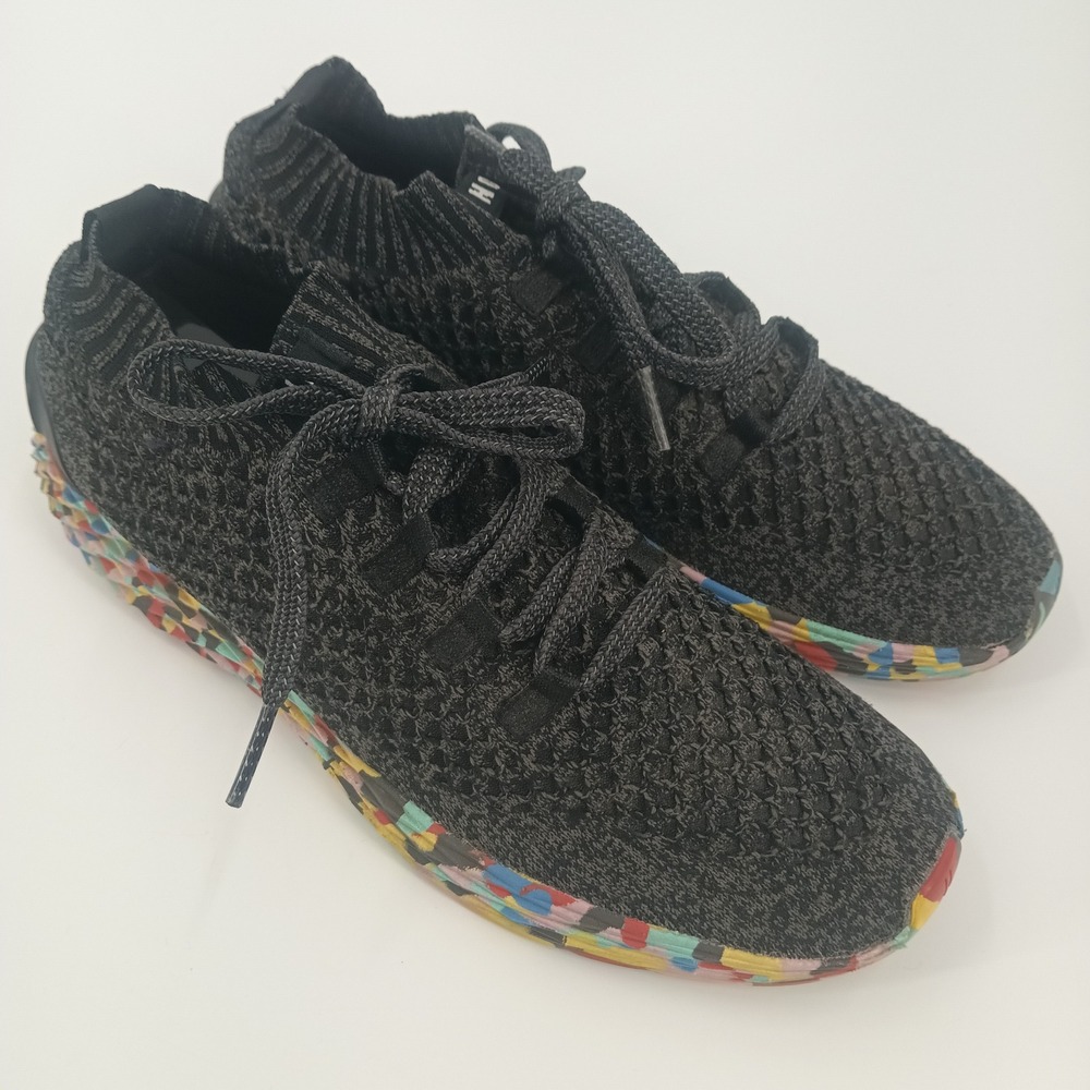 NOBULL Black Heather Knit Runner Mens Training Shoes Multi Color Confetti Sole